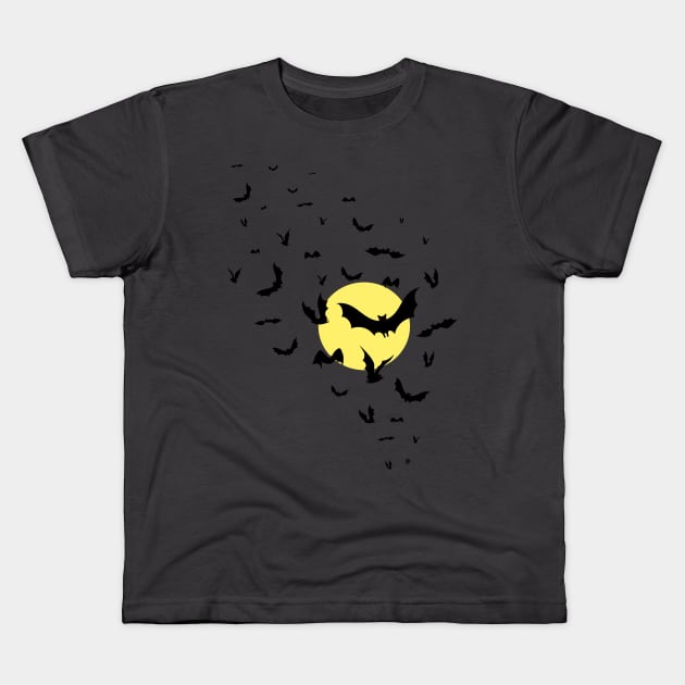 Bat Swarm Kids T-Shirt by CarolinaMatthes